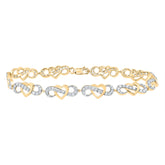 1 1/3CTW-DIA CN FASHION HEART BRACELET (7 INCH)
